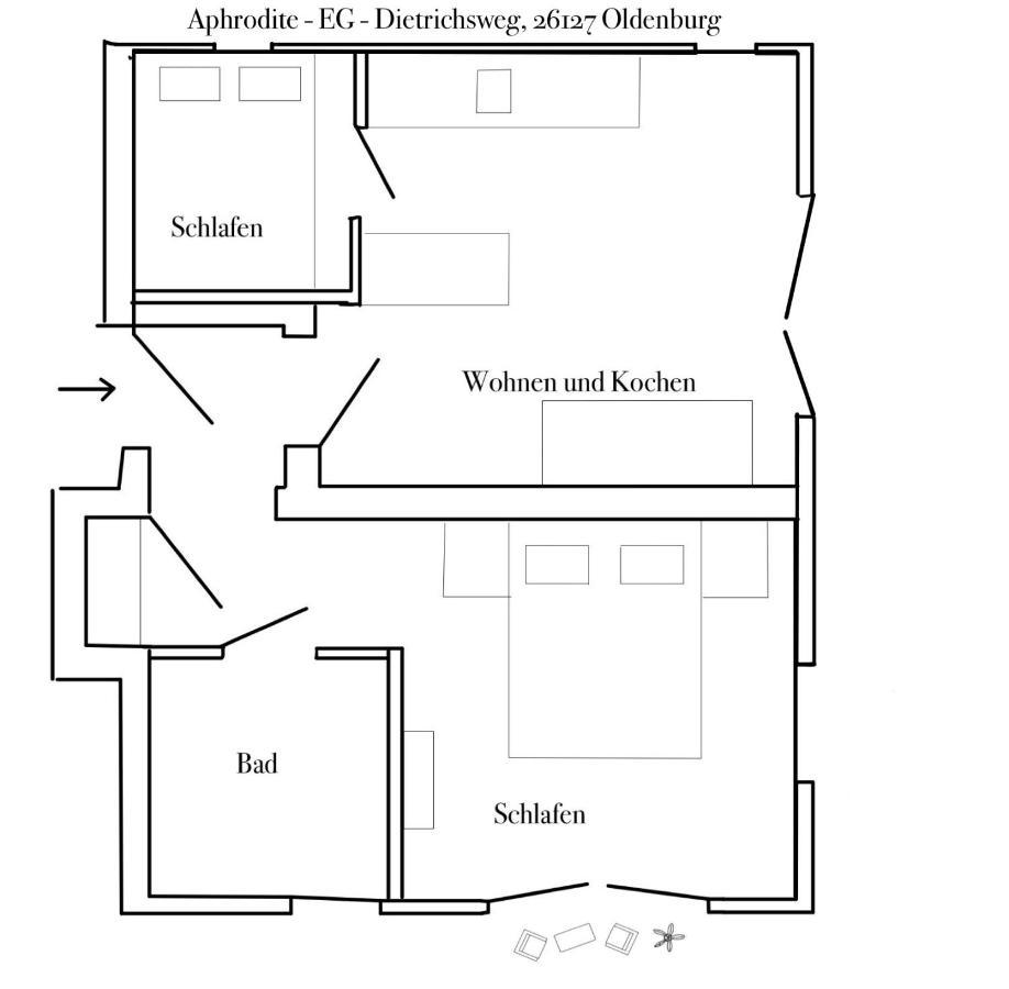 Apartment Prinzessin Aphrodite - Zimmerprinzen Oldenburg Ngoại thất bức ảnh